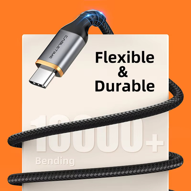 CABLETIME USB Typ-C Schnellladekabel 5A QC3.0 in Schwarz - Bild 5