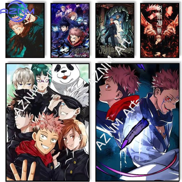 KAYOU Anime Jujutsu Kaisen Poster Wandkunstdruck Illustration in Mehrfarbig - Bild 1