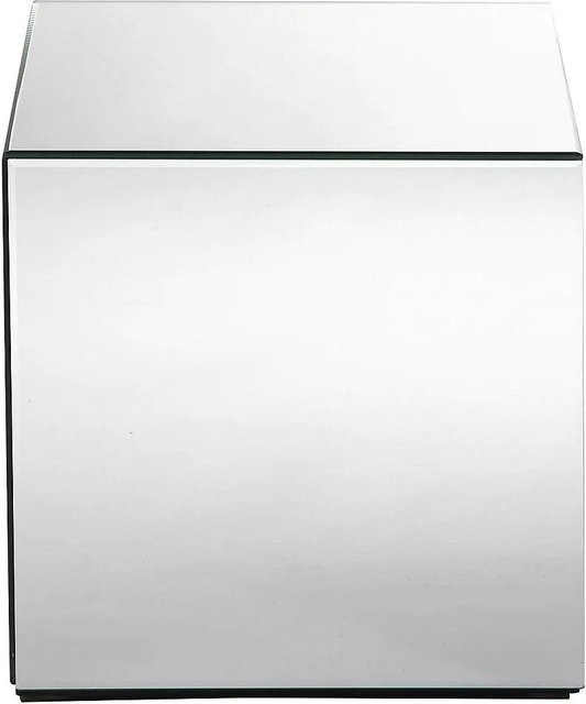 Vente-unique Beistelltisch Cubix in Silber, quadratisch, aus MDF mit glänzender Oberfläche - Bild 1
