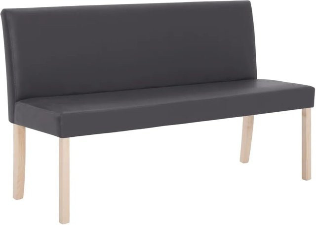vidaXL Sitzbank aus Kiefernholz und Kunstleder in Grau, Breite: 139,5 cm - Bild 1