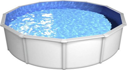 Steinbach Rundpool Nuovo de Luxe II in Weiß mit Stahlwand, Durchmesser: 460 cm, Höhe: 120 cm - Bild 1