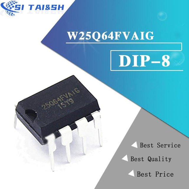 5er Set Si Tai&SH W25Q64FVAIG W25Q64BVAIG W25Q64 Flash Speicher Chip DIP8 in Schwarz - Bild 1