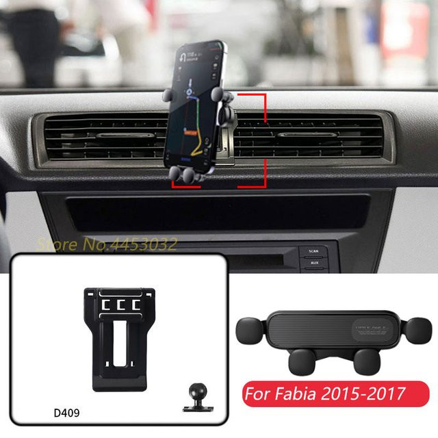 Schwerkraft-Handyhalterung für Skoda Fabia 2015-2017 zur Lüftung, verstellbare GPS-Navigationshalterung in Schwarz - Bild 1