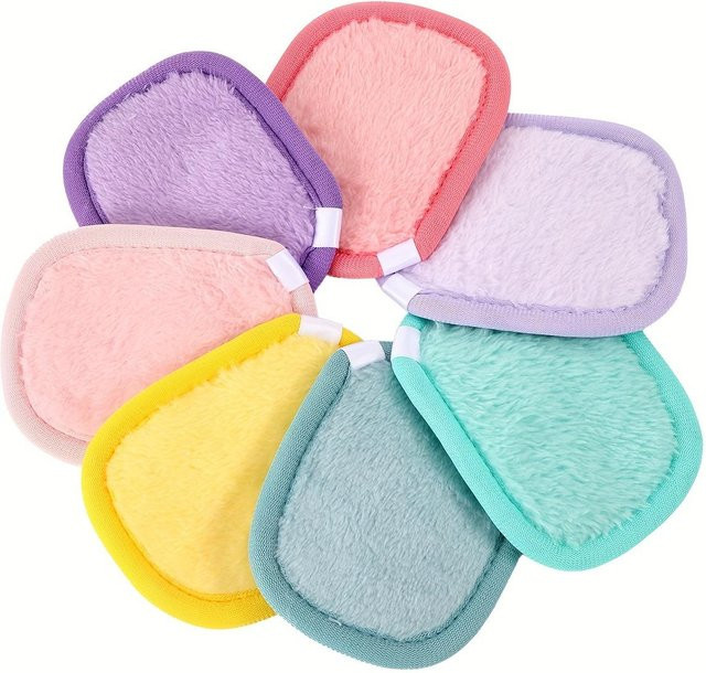 XYNN Make-up-Entferner-Pads aus Flanell, 7 Stück, pink, quadratisch - Bild 1
