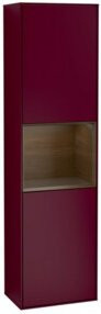 V&B Hochschrank Finion in Walnuss mit LED-Beleuchtung und Glastüren, B/H: 41,8 x 151,6 cm - Bild 1