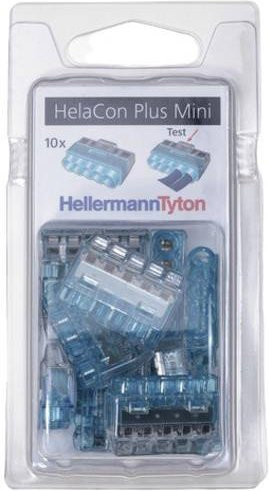HellermannTyton Verbindungsklemme HCPM-5-Blister-PC-BU/CL in Blau, 5-polig, für flexible Leiter 1.0-2.5mm² und starre Leiter 0.5-2.5mm², 10 Stück - Bild 1