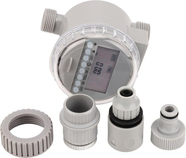 GoolRC Solar Wasser Timer Smart Automatisches Bewässerungssystem mit LCD Display in Grau - Bild 1