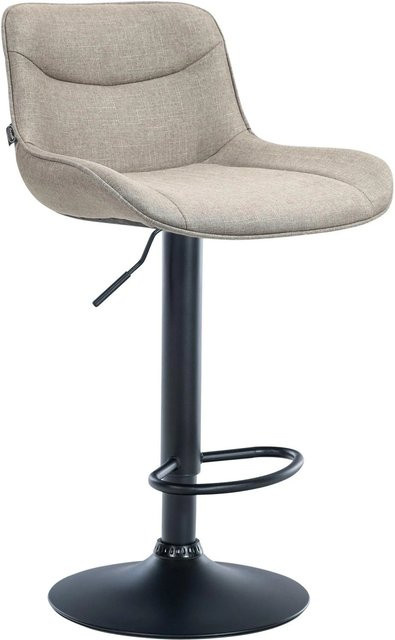 DELUKE Barhocker RAGAD in Taupe, höhenverstellbarer Barstuhl mit Lehne, drehbar, B/T/H: 49 x 51 x 85 cm - Bild 1
