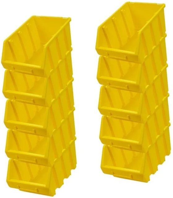 PROREGAL SuperSparSet 10x Sichtlagerboxen aus Polypropylen in Gelb, H x B x T: 12,6 x 17 x 24 cm - Bild 1