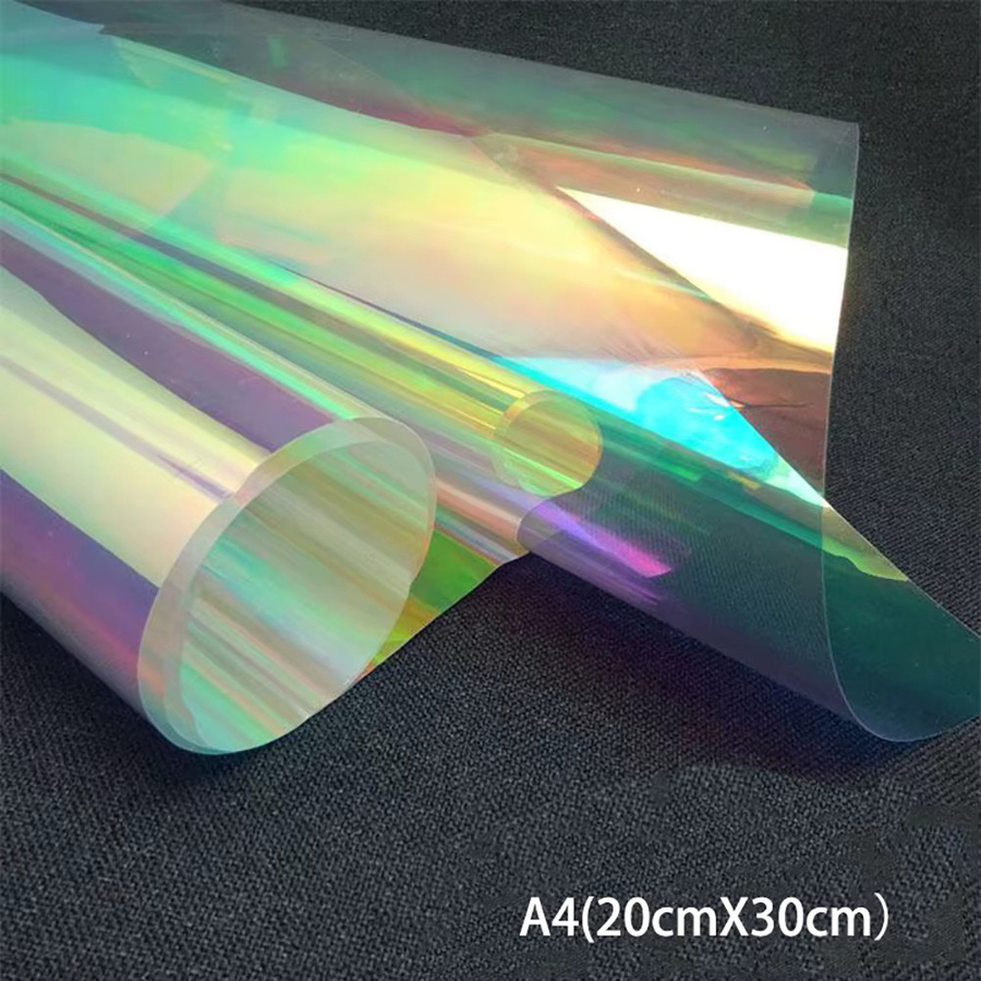 Transparente Regenbogen Holografik PVC Folie für DIY Handwerk in Mehrfarbig - Bild 3