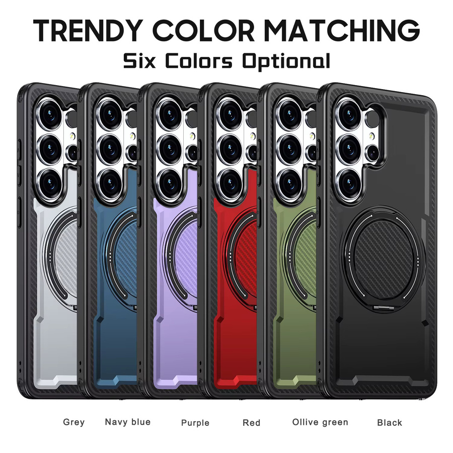 szHAIyu Handyhülle mit magnetischer Drehhalterung für Samsung Galaxy S26 Ultra S25 Edge S24 FE S23 Plus A57 A37 A17 A56 A36 A26 A16 A06 in Schwarz - Bild 6
