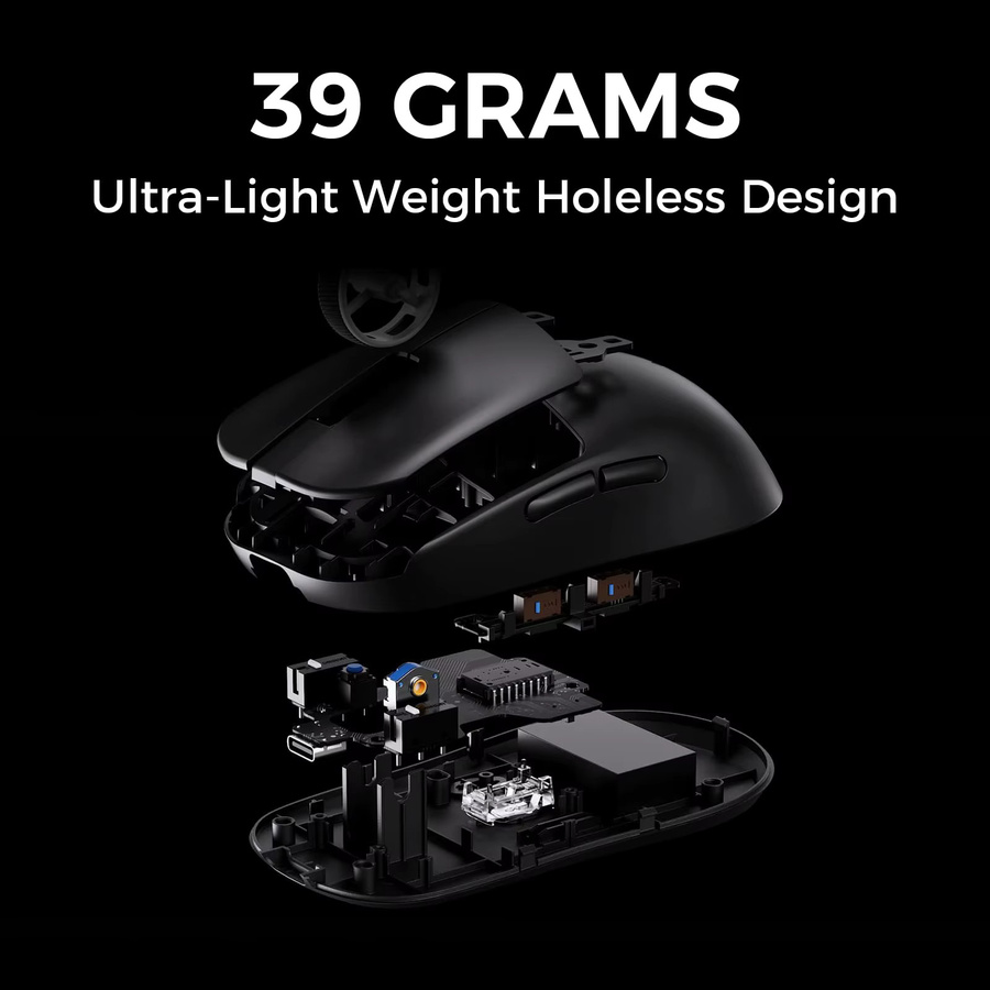 MCHOSE L7 Kabellose Gaming-Maus mit PAW3395 26K-Sensor, 39 g Ultraleicht, Tri-Mode Verbindung (2,4 GHz, Bluetooth, Kabelgebunden) - Bild 2