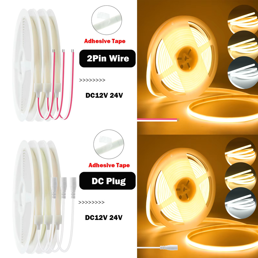 KISUFU COB-LED-Neonstreifen IP67 Wasserdicht, Warmweiß, Selbstklebend und Schneidbar, Flexibles Silikon-Lichtband für Innen- und Außenbereiche - Bild 5