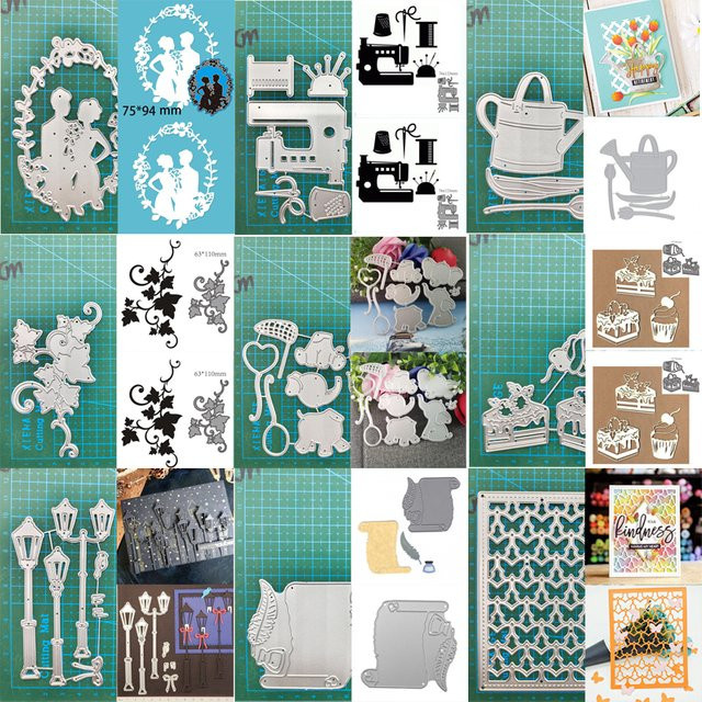Metall Schneidwerkzeug Schablone für Scrapbooking und Prägung mit Motiven wie Weihnachten, Blatt, Elefant und Schmetterling in Silber - Bild 1