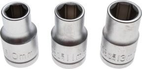 BGS Do it yourself Steckschlüsseleinsatz-Satz 3-teilig, Antrieb 12,5 mm (1/2 Zoll), Farben: Silber, Schlüsselweiten: 10 mm, 11 mm, 13 mm - Bild 1