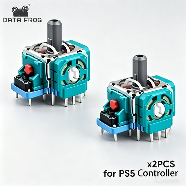DATA FROG Ersatz 3D Analog Joystick ThumbStick Reparatur Set für PS5, PS4, Switch Pro und Xbox One Controller, Multicolor - Bild 1