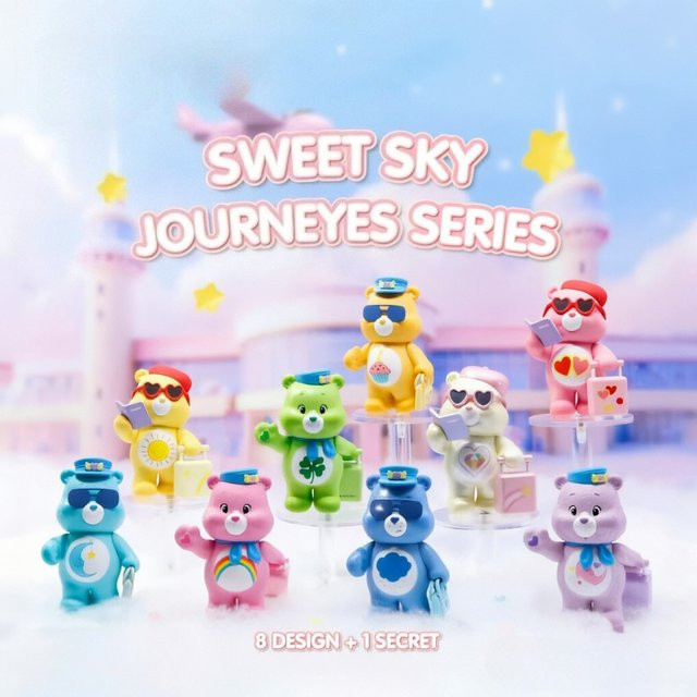Care Bears Sweet Sky Journeys Blind Box Mystery Box, Actionfigur, mit Koffer-Schlüsselanhänger - Bild 1