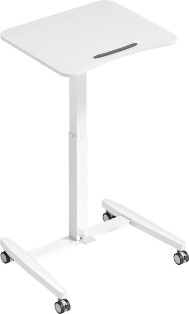 HOMCOM Stehschreibtisch aus MDF und Stahl in Weiß mit pneumatischer Höhenverstellung und neigbarer Tischplatte, B: 52 cm, T: 60,5 cm, H: 75-114 cm - Bild 1