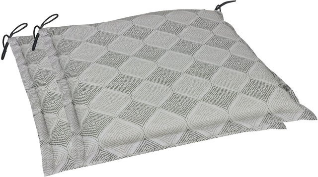 GO-DE TEXTIL Gartenauflage Raute 2er Set in Grau mit 5 cm Polsterhöhe - Bild 1