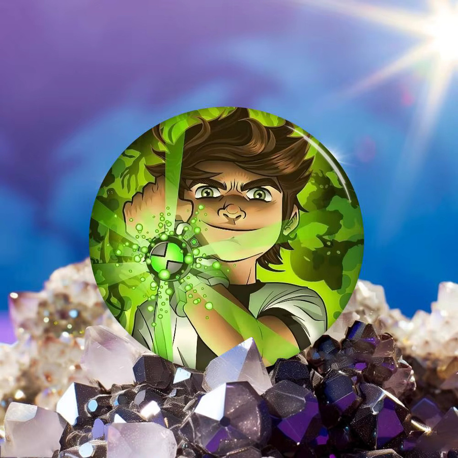 Mesuca Anstecknadel Cartoon B-Ben 10, runde Brosche - Bild 5