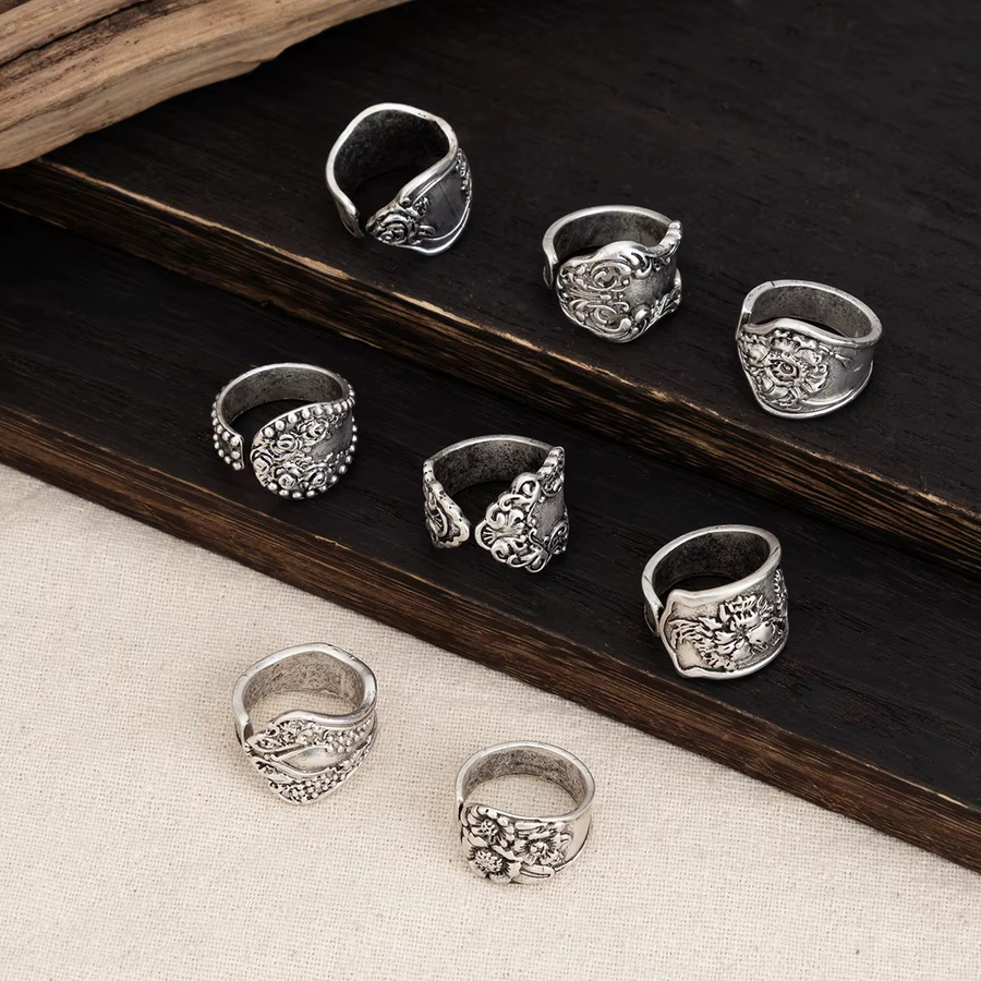 Ingemark Ringe, Silber Farbe, verstellbar, Blume, Damen - Bild 3