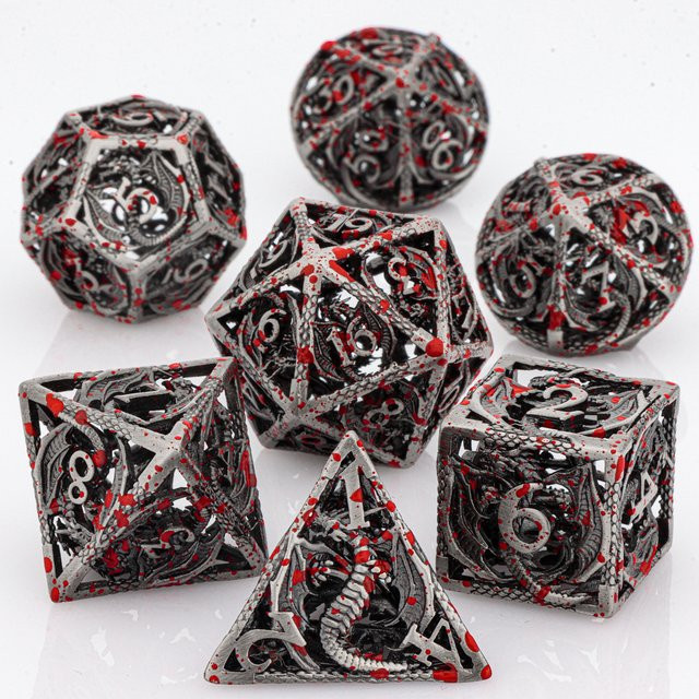 GSF Blutdrachen Metall-Würfelset, Polyedrisches Würfelset, RPG-Würfel - Bild 1