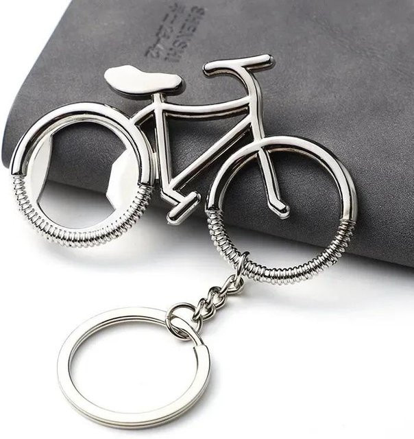 Schlüsselanhänger Fahrrad Metall, silber, Unisex - Bild 1