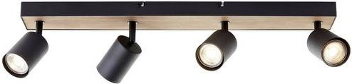 Brilliant Jello Wood G93071/76 LED-Deckenstrahler aus Holz und Metall in Schwarz mit GU10 Leuchtmittel - Bild 1