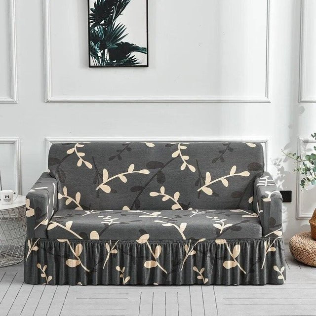 Elastischer Stretch-Sofabezug von Your Warm Home in Grau mit rutschfester Oberfläche - Bild 1