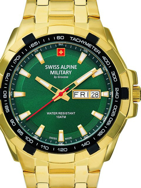 Swiss Alpine Military Herrenuhr, Quarz, Edelstahl, Grün, 42 mm, 10 ATM - Bild 1