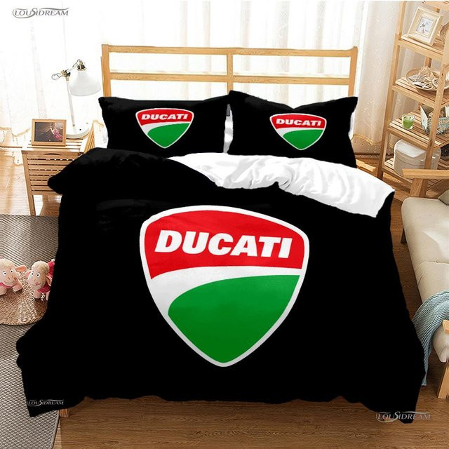 Casal Moto Racing Bettwäsche-Set mit Motiv Fahrzeugen in Schwarz, bestehend aus Bettbezug und Kissenbezügen, Breite: 135 cm, Länge: 200 cm - Bild 1