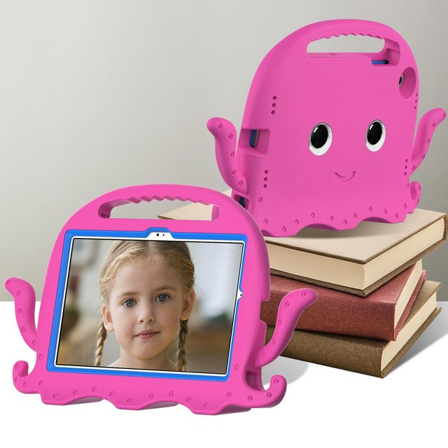 Stoßfeste Kinderhülle für Samsung Galaxy Tab A8 10,5 Zoll (SM-X200/X205/X207) und Galaxy Tab A7 10,4 Zoll (T500/T505/T509) mit Griffständer in Pink - Bild 1