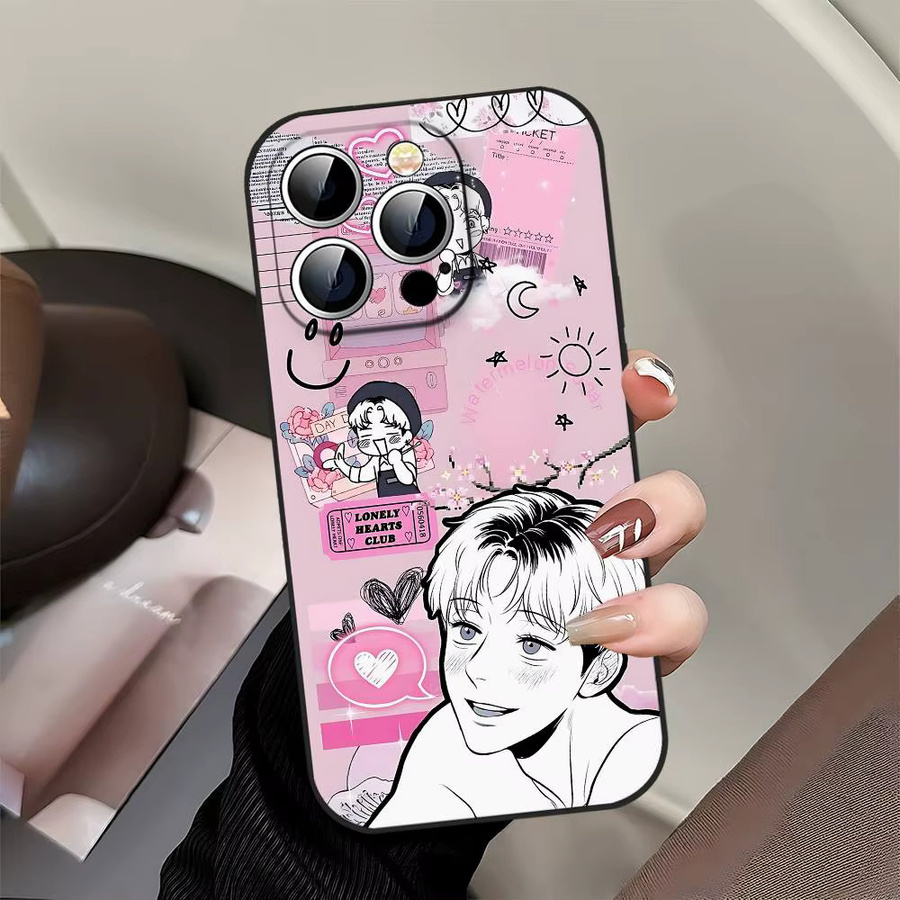 B-BJ A-Alex Handyhülle Comics Schwarz Passend für iPhone 17, 16, 15, 14, 13, 11 Pro Max Plus X Xr Xs Max 13 Mini mit Bilibili Design - Bild 4