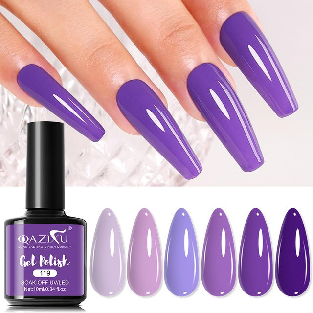 QAZIXU Nagellack Gel, lila, glänzend - Bild 1