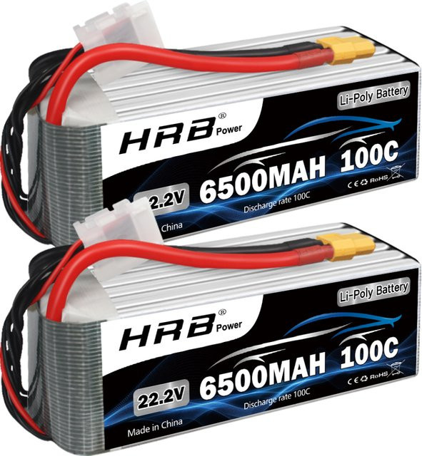 HRB Lipo Batterie 22,2 V 6500 mah, mit XT60 Stecker - Bild 1