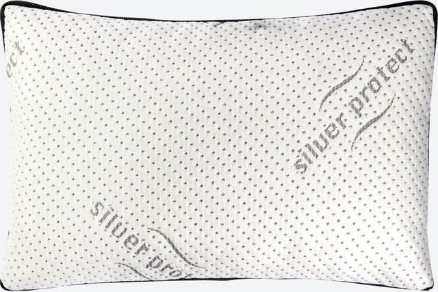NKD Viskoelastisches Nackenkissen mit Memory Foam und Doppeltuch-Bezug, Weiß, B/T/H: 60 x 40 x 4 cm - Bild 1