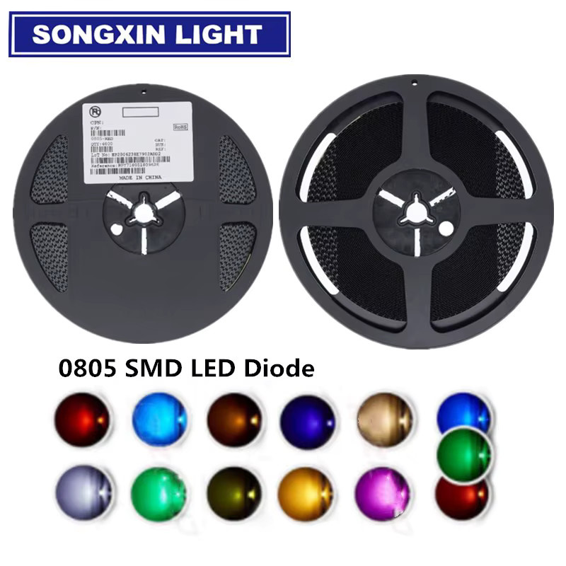100 Stück SMD LED 0805 Orange Bernstein 600–610 nm SMT Lichtdiode wasserklar - Bild 5