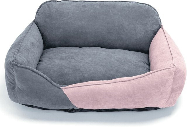 nobleza Hundebett Paris Sofa Grau/Rosa Größe L mit rutschfester Unterseite - Bild 1