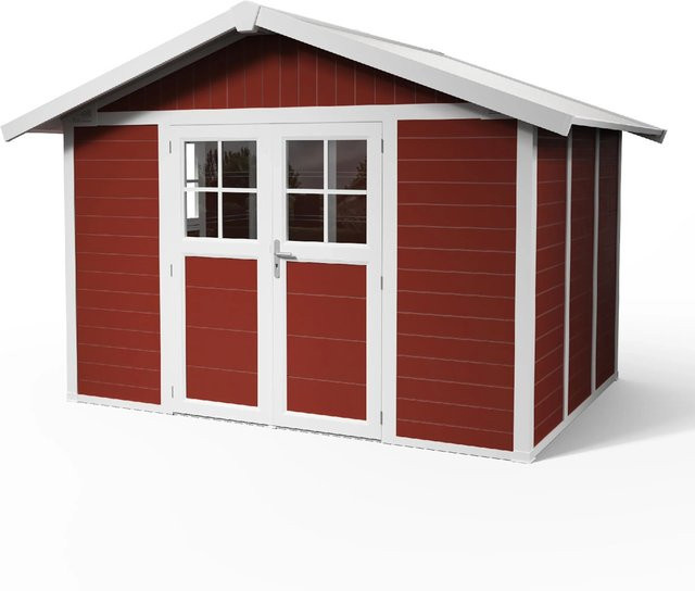 Grosfillex Gartenhaus Deco aus Kunststoff in Rot mit 7,5 m2 Stellfläche - Bild 1