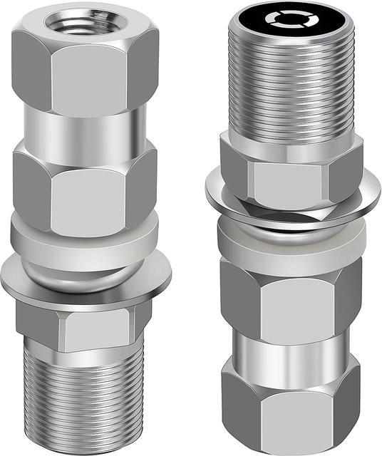 YNIBST SO-239 Bolzenhalterung für CB-Radioantennen mit 3/8 x 24 Gewinde in Silber - Bild 1