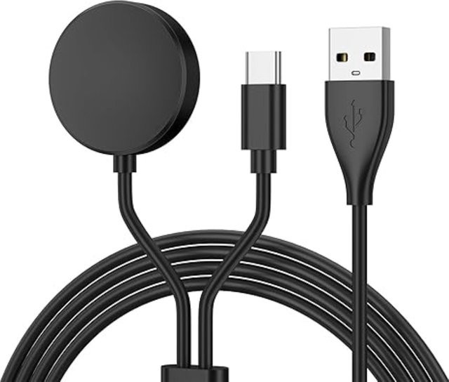 Samsung Smartwatch-Ladegerät, Silikon, Schwarz, USB-A/USB-C - Bild 1