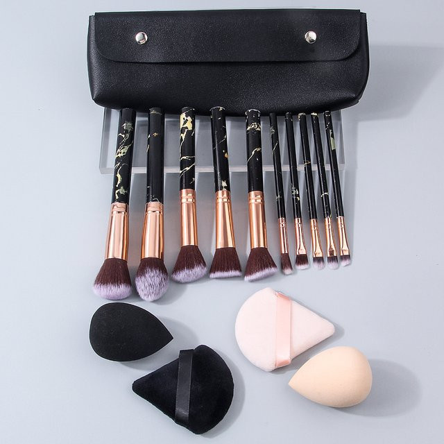 KOSSHOW Make-up Pinsel Set mit Schwämmen und Aufbewahrungstasche, Unisex - Bild 1