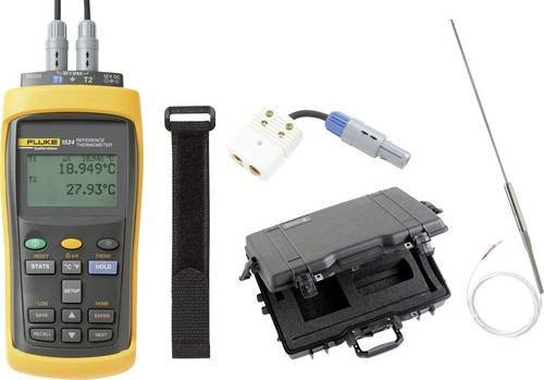 Fluke Calibration 1524-P4-256 Referenzthermometer in Gelb mit PRT-Fühler-Typ, Präzisionsthermistor und Thermoelement für den Bereich -200 bis +2315°C - Bild 1