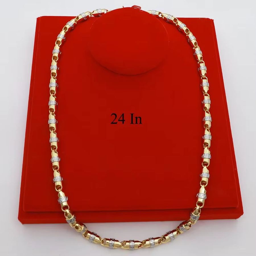 TSROUND Halskette und Armband, Bicolor, Gold, Zirkonia, 60 cm, Unisex - Bild 2