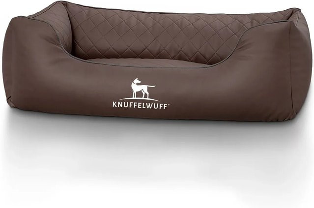 Knuffelwuff Hundebett Milan Sofa aus Kunstleder in Braun mit abnehmbarem Bezug, Breite: 85 cm, Tiefe: 63 cm - Bild 1