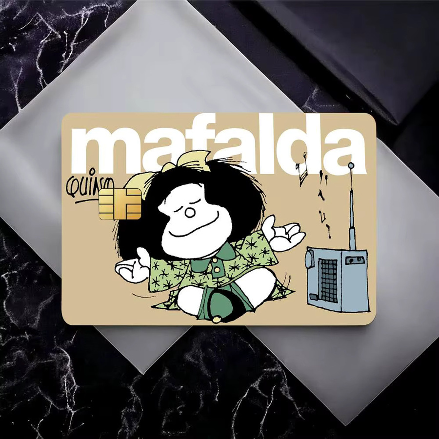 M-Mafalda Girl Kreditkarten-Skins Set aus PVC, 4 Stück, abnehmbare und selbstklebende Schutzfolie, Multicolour - Bild 5