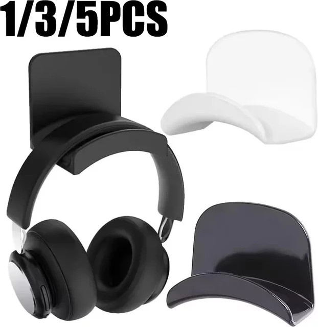 Universal Wand Kopfhörer Ständer und Gaming Controller Halter für Headset und Display Rack, Unter Schreibtisch Aufhänger Haken in Schwarz oder Weiß - Bild 1