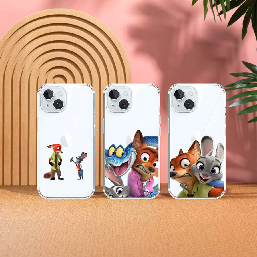Mesuca Anime Z-Zootopias Handyhülle für iPhone 15 14 13 12 11 Pro Max Plus SE 2020 Transparent - Bild 3