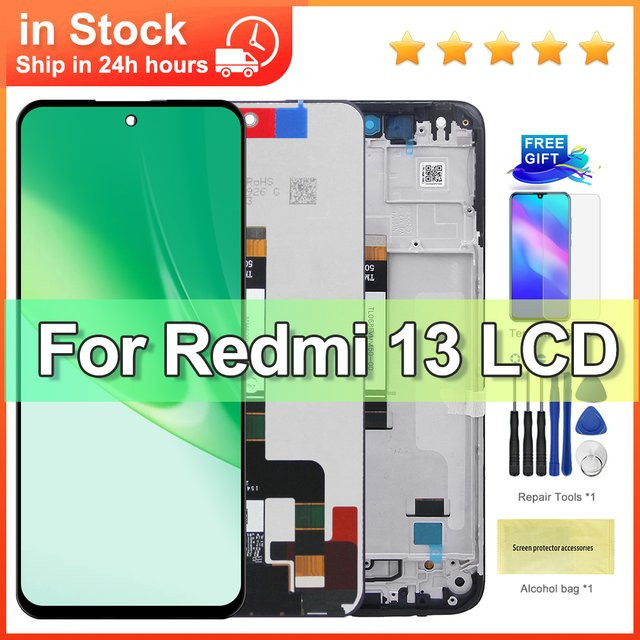 Xiaomi Redmi 13 LCD Display mit Touchscreen Digitizer Montage und Rahmen in Schwarz, 6,79 Zoll - Bild 1