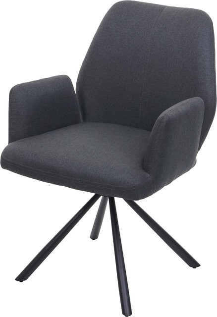Esszimmerstuhl MCW-H71 Küchenstuhl Lehnstuhl aus Stoff und Stahl in Dunkelgrau mit ÖKO-TEX Standard 100 - Bild 1